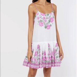 Juliet Dunn Dress Strappy Mini in Hot Pink Floral